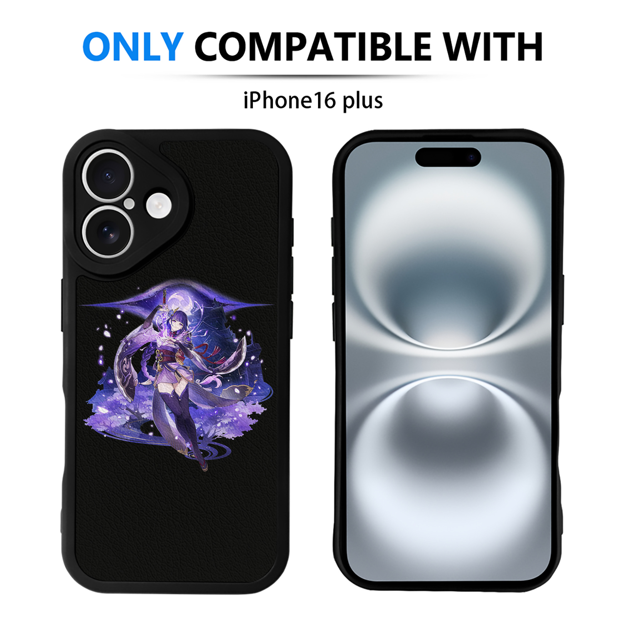 げんし神 雷電将軍 らいでんしょうぐん genshin Raiden Shogun 【iPhone 16シリーズ対応】シリコンスマホケース（レザー調） 材質：シリコン